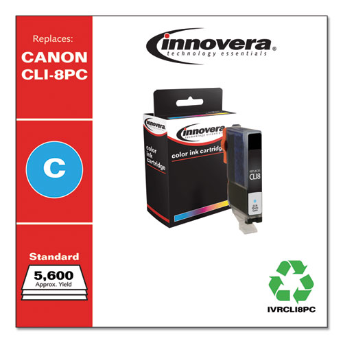 REMANUFACTURED PHOTO CYAN INK, REPLACEMENT FOR CANON CLI8PC (0624B002), 5,715 PAGE-YIELD