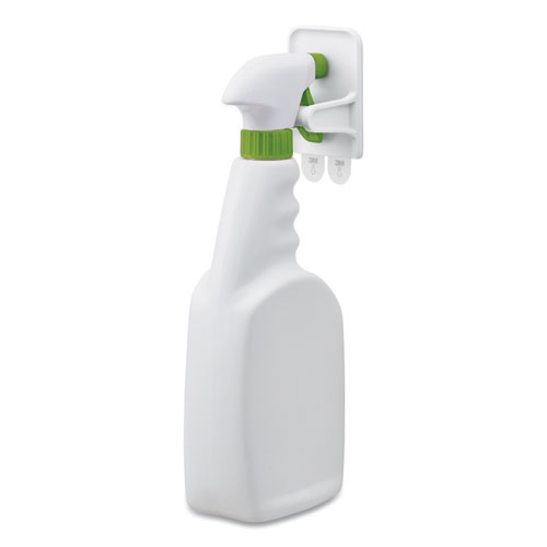 SPRAY BOTTLE HOLDER, 2.34 X 1.69 X 3.34, WHITE, 2 HANGERS/4 STRIPS/PACK