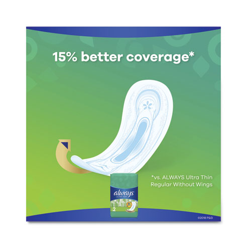 Image of Ultra Thin Pads, Super Long 10 Hour, 40/Pack, 6 Packs/Carton