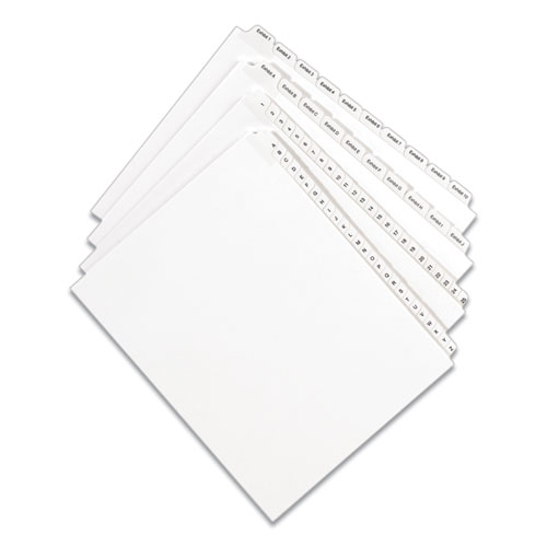 PREPRINTED LEGAL EXHIBIT SIDE TAB INDEX DIVIDERS, ALLSTATE STYLE, 10-TAB, 3, 11 X 8.5, WHITE, 25/PACK