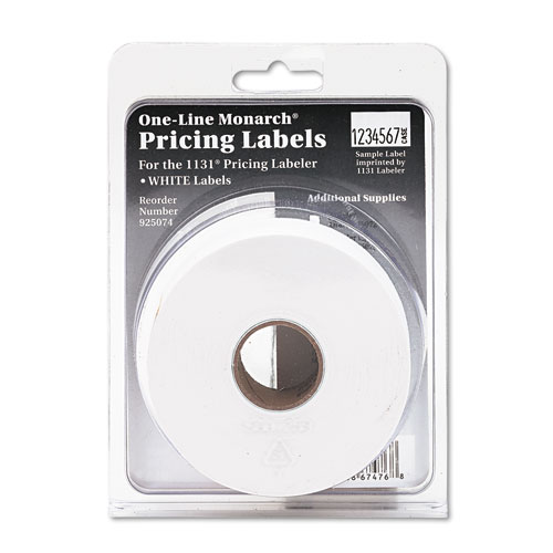 Image of Easy-Load One-Line Labels for Pricemarker 1131, 0.44 x 0.88, White, 2,500/Roll