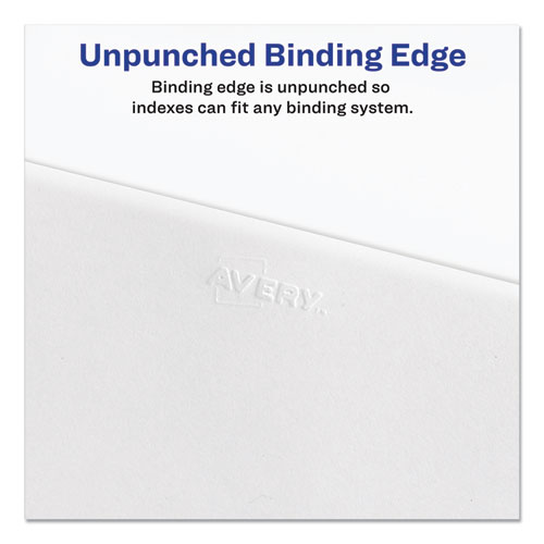 Image of Avery® Preprinted Legal Exhibit Side Tab Index Dividers, Allstate Style, 26-Tab, Exhibit A To Exhibit Z, 11 X 8.5, White, 1 Set