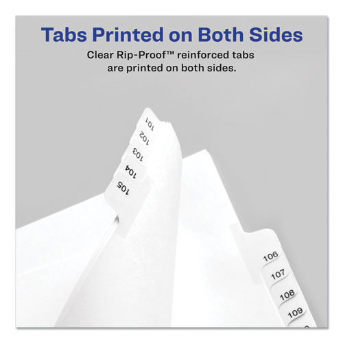 Image of Avery® Preprinted Legal Exhibit Side Tab Index Dividers, Allstate Style, 25-Tab, Exhibit 1 To Exhibit 25, 11 X 8.5, White, 1 Set