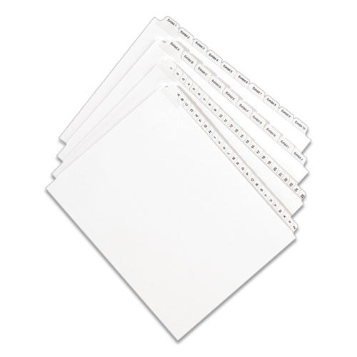 PREPRINTED LEGAL EXHIBIT SIDE TAB INDEX DIVIDERS, ALLSTATE STYLE, 10-TAB, 9, 11 X 8.5, WHITE, 25/PACK