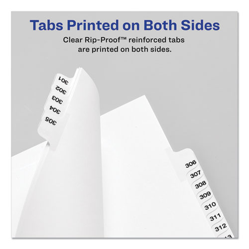PREPRINTED LEGAL EXHIBIT SIDE TAB INDEX DIVIDERS, AVERY STYLE, 10-TAB, 6, 11 X 8.5, WHITE, 25/PACK