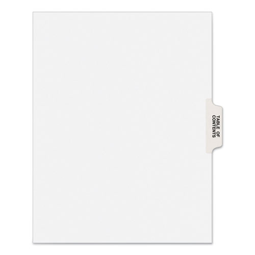 Preprinted Legal Exhibit Side Tab Index Dividers, Avery Style, 25-Tab, Table Of Contents, 11 x 8.5, White, 25/Pack