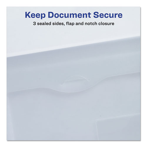 Translucent Document Wallets, Letter Size, Translucent Clear, 12/Box