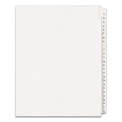 Image of Preprinted Legal Exhibit Side Tab Index Dividers, Allstate Style, 26-Tab, A to Z, 11 x 8.5, White, 1 Set, (1700)