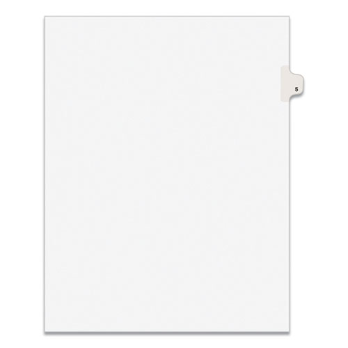 PREPRINTED LEGAL EXHIBIT SIDE TAB INDEX DIVIDERS, AVERY STYLE, 10-TAB, 5, 11 X 8.5, WHITE, 25/PACK