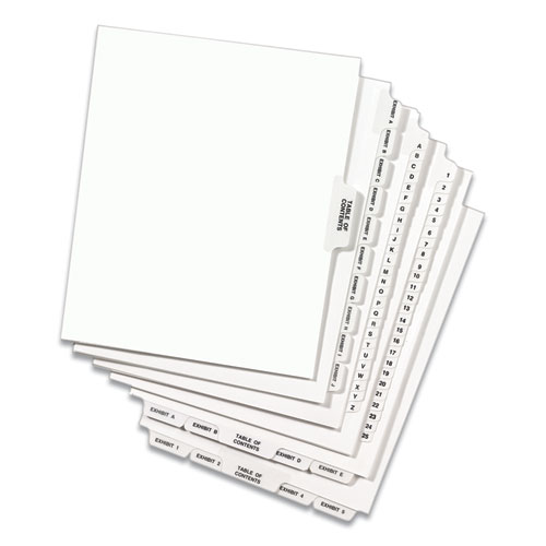 Image of Avery® Preprinted Legal Exhibit Side Tab Index Dividers, Avery Style, 11-Tab, 1 To 10, 11 X 8.5, White, 1 Set