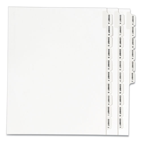Image of Avery® Preprinted Legal Exhibit Side Tab Index Dividers, Avery Style, 26-Tab, Exhibit A To Exhibit Z, 11 X 8.5, White, 1 Set, (1370)