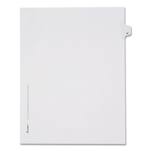 Preprinted Legal Exhibit Side Tab Index Dividers, Allstate Style, 26-Tab, W, 11 x 8.5, White, 25/Pack AVE82185