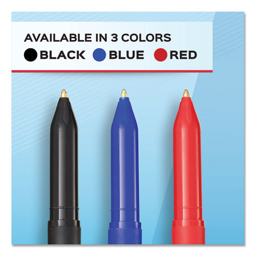 Image of Write Bros. Ballpoint Pen, Stick, Medium 1 mm, Black Ink, Black Barrel, Dozen