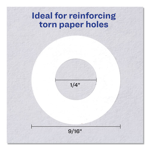 Dispenser Pack Hole Reinforcements, 0.25" Dia, White, 1,000/Pack, (5720)