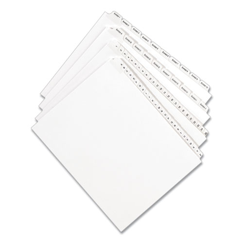 PREPRINTED LEGAL EXHIBIT SIDE TAB INDEX DIVIDERS, ALLSTATE STYLE, 10-TAB, 35, 11 X 8.5, WHITE, 25/PACK