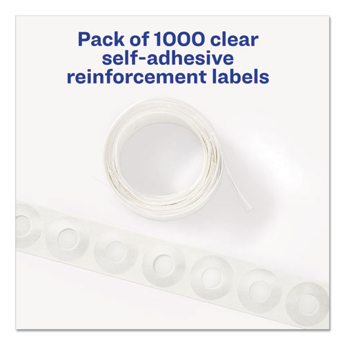 Image of Dispenser Pack Hole Reinforcements, 0.25" Dia, Clear, 1,000/Pack, (5722)