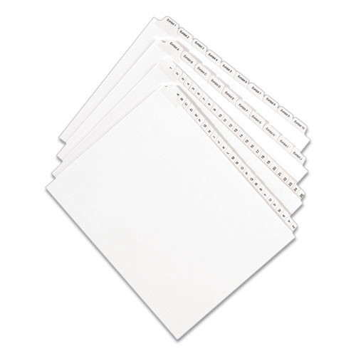 PREPRINTED LEGAL EXHIBIT SIDE TAB INDEX DIVIDERS, ALLSTATE STYLE, 10-TAB, 39, 11 X 8.5, WHITE, 25/PACK