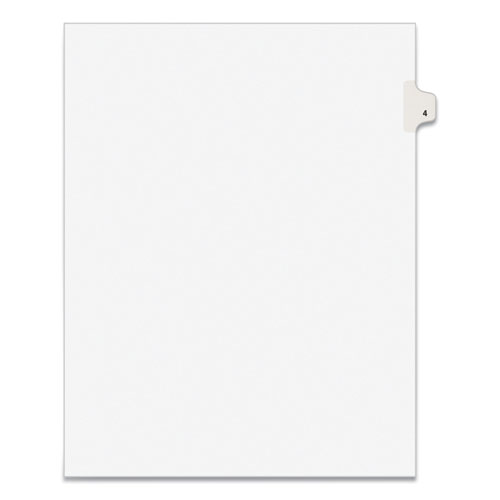 Avery® Preprinted Legal Exhibit Side Tab Index Dividers, Avery Style, 10-Tab, 4, 11 X 8.5, White, 25/Pack