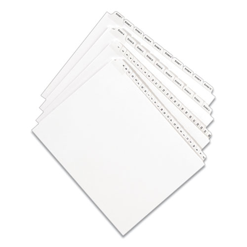PREPRINTED LEGAL EXHIBIT SIDE TAB INDEX DIVIDERS, ALLSTATE STYLE, 25-TAB, 276 TO 300, 11 X 8.5, WHITE, 1 SET