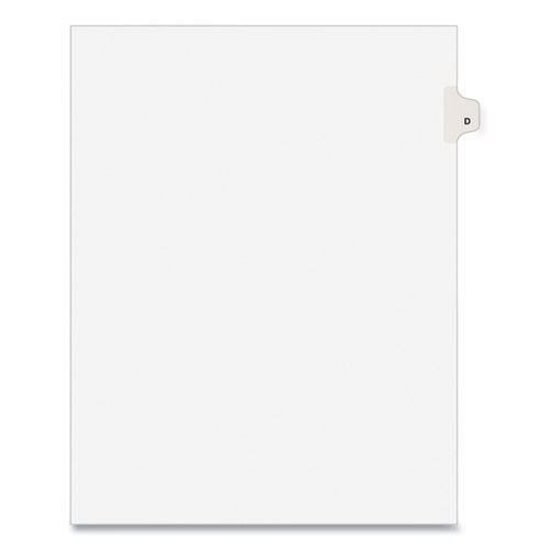 Preprinted Legal Exhibit Side Tab Index Dividers, Avery Style, 26-Tab, D, 11 x 8.5, White, 25/Pack, (1404)