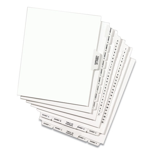 Image of Avery® Preprinted Legal Exhibit Side Tab Index Dividers, Avery Style, 27-Tab, A To Z, 11 X 8.5, White, 1 Set