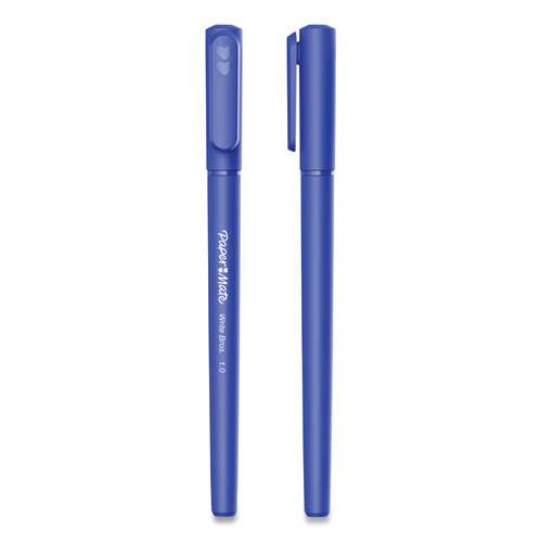 Image of Write Bros. Ballpoint Pen, Stick, Medium 1 mm, Blue Ink, Blue Barrel, Dozen