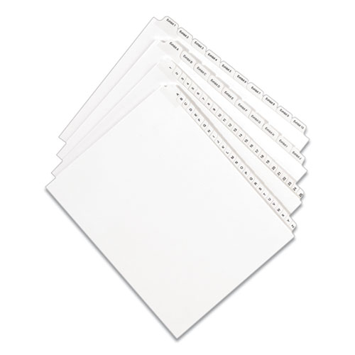 PREPRINTED LEGAL EXHIBIT SIDE TAB INDEX DIVIDERS, ALLSTATE STYLE, 26-TAB, M, 11 X 8.5, WHITE, 25/PACK