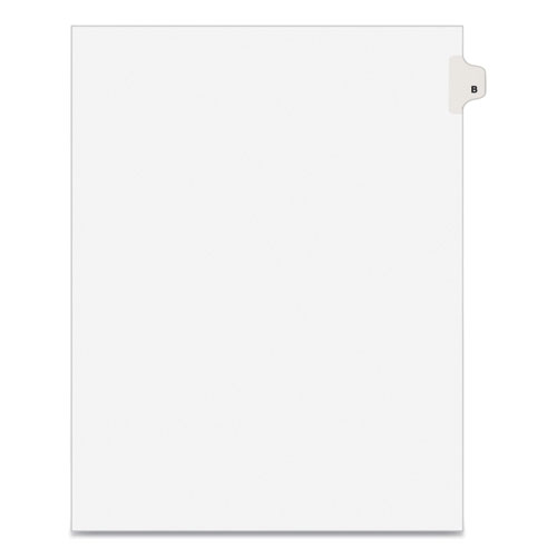 Image of Preprinted Legal Exhibit Side Tab Index Dividers, Avery Style, 26-Tab, B, 11 x 8.5, White, 25/Pack, (1402)