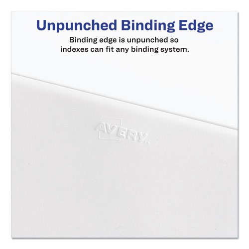 Image of Preprinted Legal Exhibit Side Tab Index Dividers, Avery Style, 26-Tab, A to Z, 11 x 8.5, White, 1 Set, (1400)