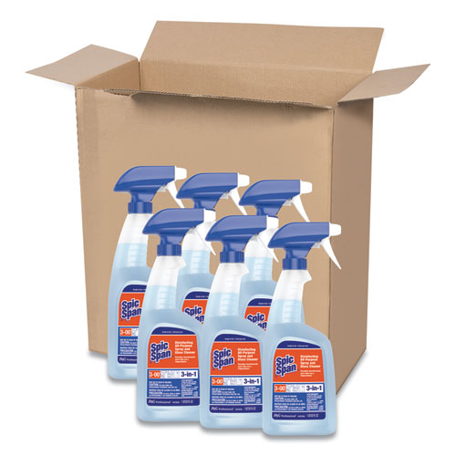 Image of Disinfecting All-Purpose Spray and Glass Cleaner, Fresh Scent, 32 oz Spray Bottle, 6/Carton