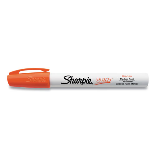 Permanent Paint Marker, Medium Bullet Tip, Orange, 12/Pack