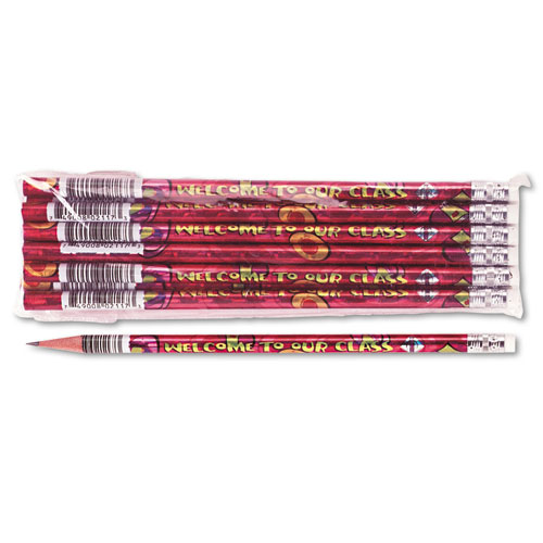 WELCOME TO OUR CLASS RECOGNITION PENCIL, HB (#2), BLACK LEAD, RED BARREL, DOZEN
