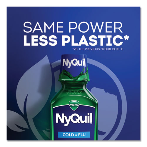 NyQuil Cold and Flu Nighttime Liquid, 12 oz Bottle, 12/Carton