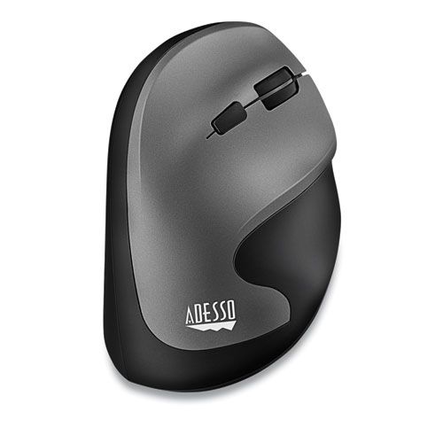 Image of iMouse A20 Antimicrobial Vertical Wireless Mouse, 2.4 GHz Frequency/33 ft Wireless Range, Right Hand Use, Black/Granite