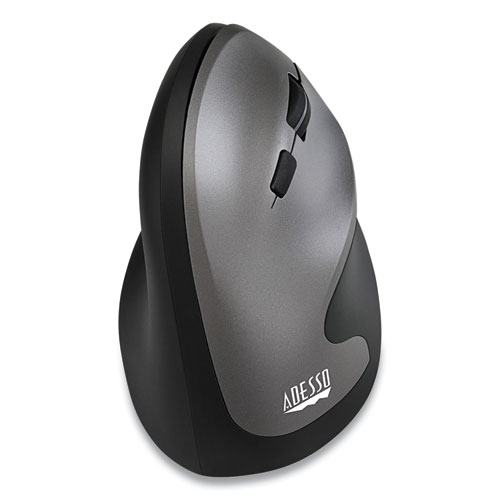 iMouse® A20 Antimicrobial Vertical Wireless Mouse, 2.4 GHz Frequency/33 ft Wireless Range, Right Hand Use, Black/Granite
