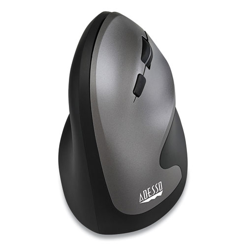 Imouse A20 Antimicrobial Vertical Wireless Mouse, 2.4 Ghz Frequency/33 Ft Wireless Range, Right Hand Use, Black/granite