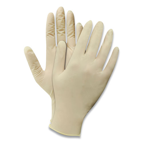 POWDERED DISPOSABLE LATEX GLOVES, NATURAL WHITE, LARGE, 100/BOX