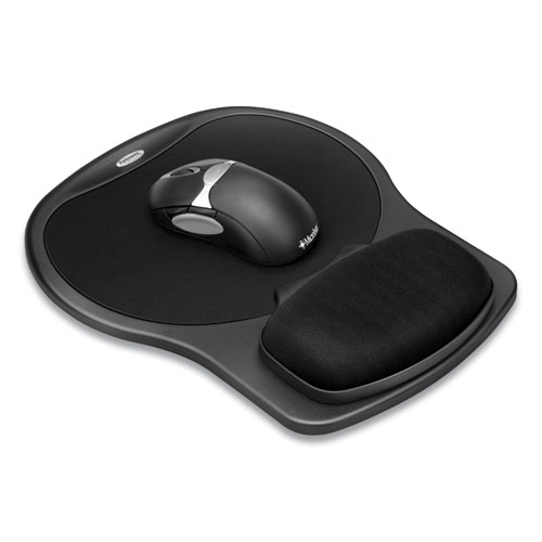 Easy Glide Gel Mouse Pad with Wrist Rest, 10 x 12, Black