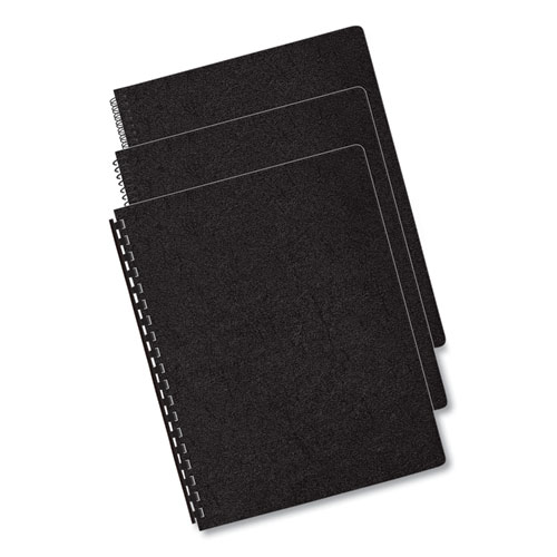 Image of Fellowes® Executive Leather-Like Presentation Cover, Black, 11.25 X 8.75, Unpunched, 200/Pack