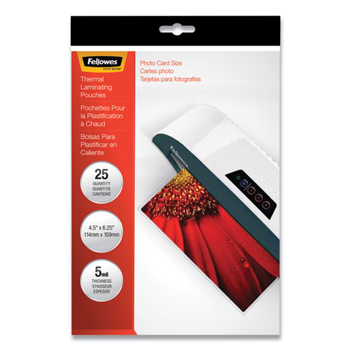 Image of Laminating Pouches, 5 mil, 4.5" x 6.25", Gloss Clear, 20/Pack
