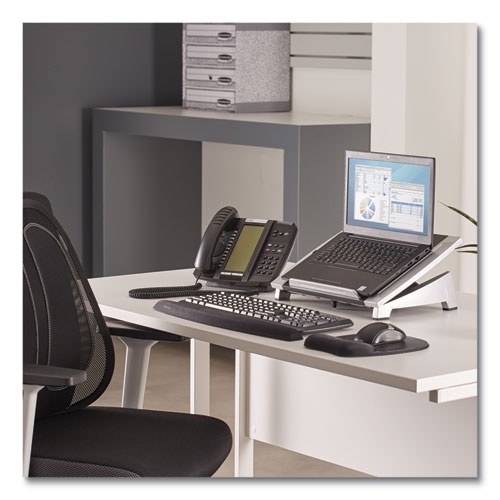 Image of Fellowes® Office Suites Laptop Riser, 15.13" X 11.38" X 4.5" To 6.5", Black/Silver, Supports 10 Lbs