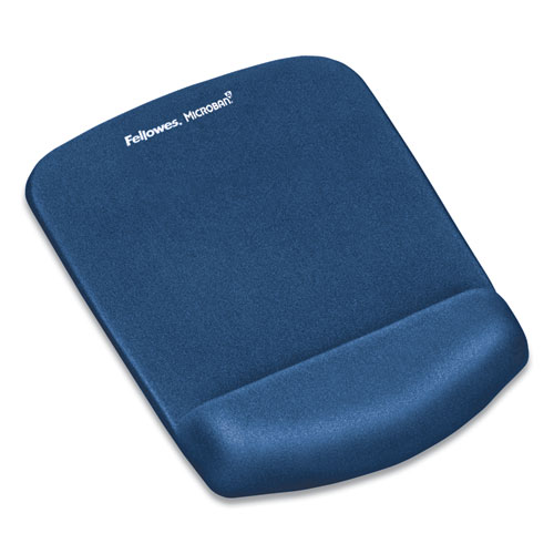 Image of PlushTouch Mouse Pad with Wrist Rest, 7.25 x 9.37, Blue