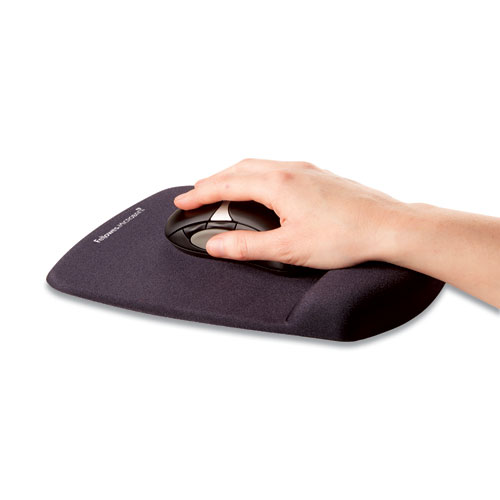 Image of PlushTouch Mouse Pad with Wrist Rest, 7.25 x 9.37, Black