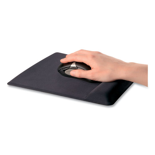 Image of Fellowes® Ergonomic Memory Foam Wrist Support With Attached Mouse Pad, 8.25 X 9.87, Black