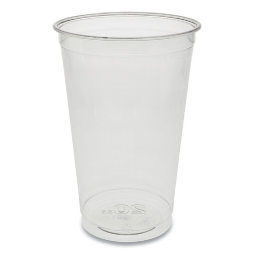 EARTHCHOICE RECYCLED CLEAR PLASTIC COLD CUPS, 20 OZ, 50/BAG, 10 BAGS/CARTON