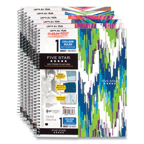 Style Wirebound Notebook, 1 Subject, Medium/College Rule, Randomly Assorted Pop Art Design Covers, 11 x 8.5, 100 Sheets