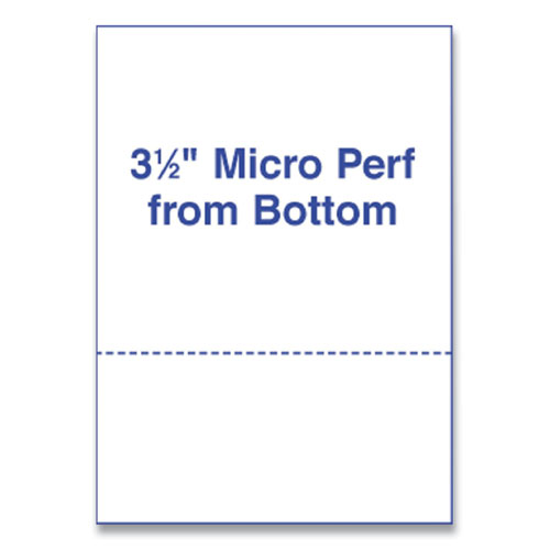 Perforated and Punched Laser Cut Sheets, Micro-Perforated 3.5" from Bottom, 24 lb, 8.5 x 11, White, 500/Ream