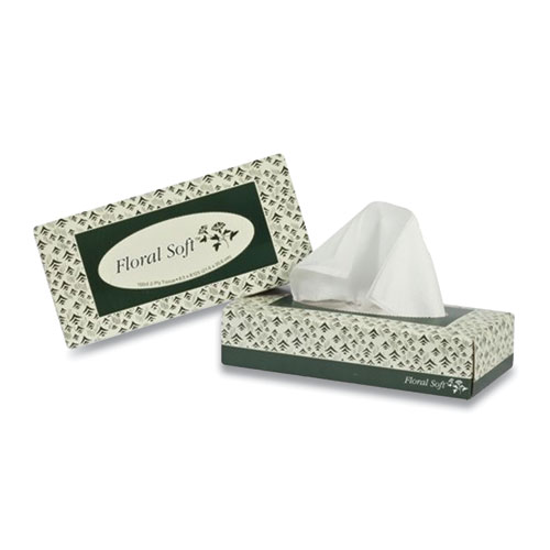 Floral Soft® White Facial Tissue, 2-Ply, 100 Sheets/Box, 30 Boxes/Carton