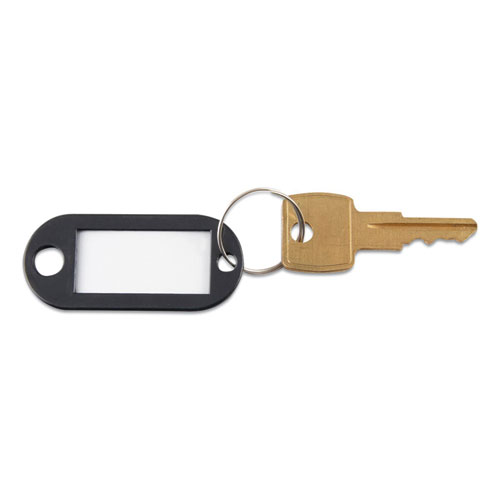 Image of Key Tags Label Window, 0.88 x 0.19 x 2, Black, 6/Pack
