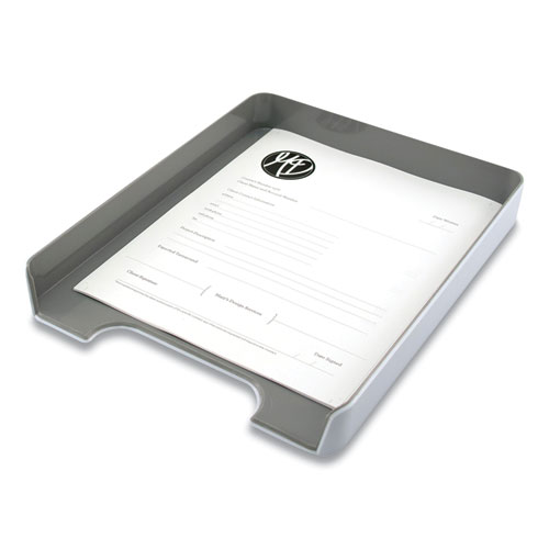 Image of Advantus Fusion Letter Tray, 1 Section, Letter Size Files, 12.63 X 10 X 1.75, White/Gray